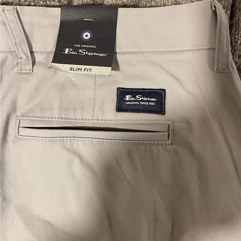NWT Ben Sherman slim fit grey khakis 34x32